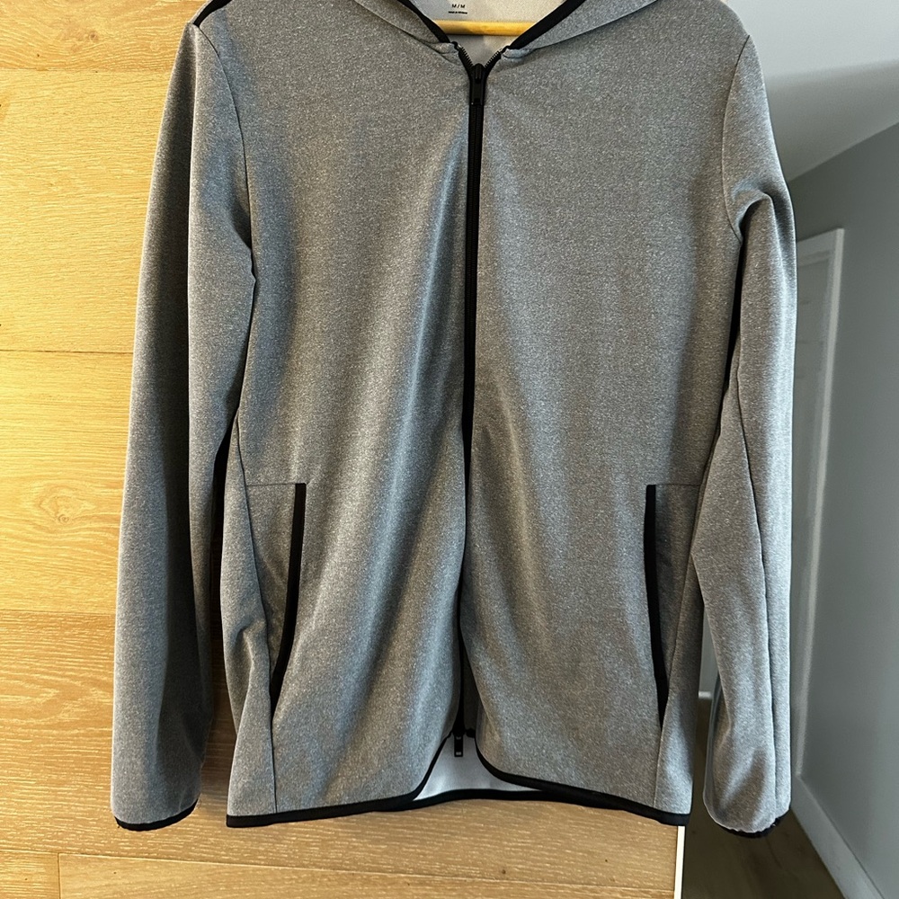 Gray Zip-Up Theory Men’s Zip Hoodie Jacket Gray Size M